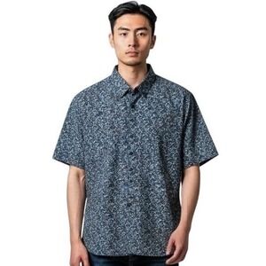Peter Werth London Mens Parker Short Sleeve Button Down Shirt Floral‎ Print Sz L